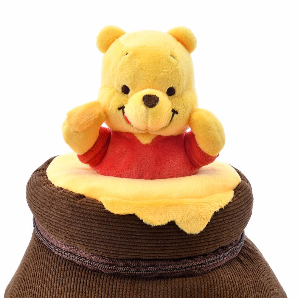 Disney｜Winnie the pooh小熊维尼2023蜜蜂日限定蜂蜜桶玩偶公仔/小挂件可以收纳进去/防水内里｜高さ約27.2×幅15×奥行き16.5(cm)