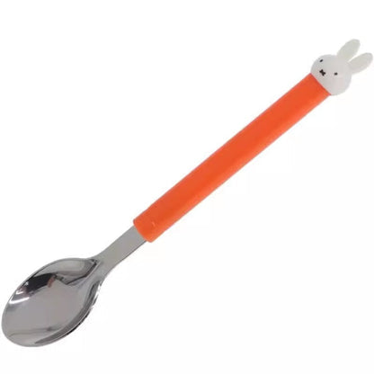Miffy｜Mascot Orange Handle Stainless Steel Spoon&amp;Fork｜150mm approx.