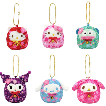 Sanrio｜Daruma Japanese New Year Sakura Mascot Holder /Plush Keychain｜ 65×70×50mm approx.