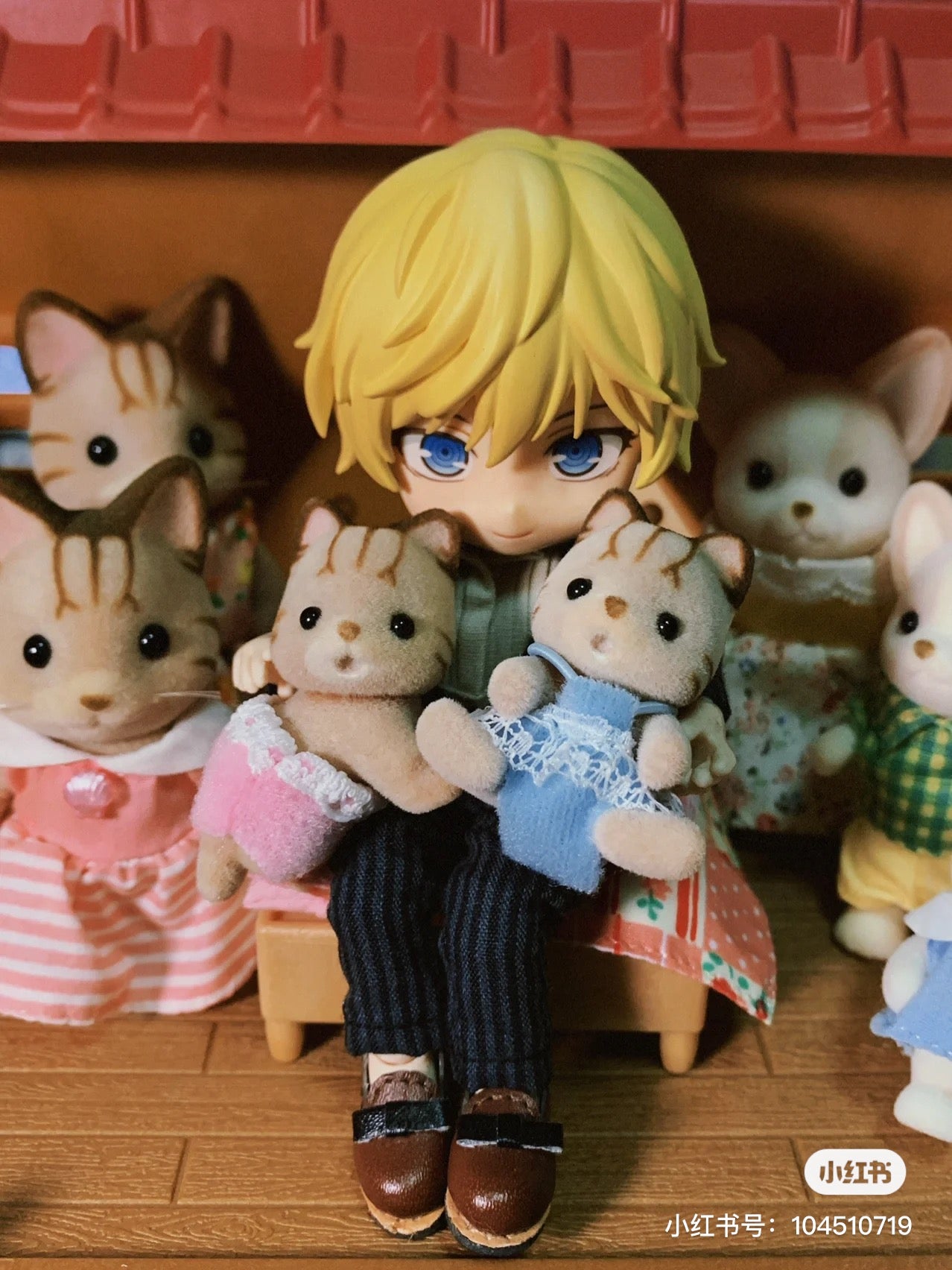 SylvanianFamilies森贝儿家族｜Striped Cat Twins三纹猫宝宝双胞胎推车套组/玩具/过家家