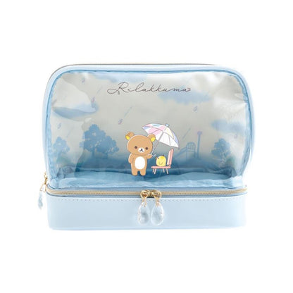 Rilakkuma｜Rainy Day to Sunny Clear Cosmetic Pouch｜160×200×90mm approx.
