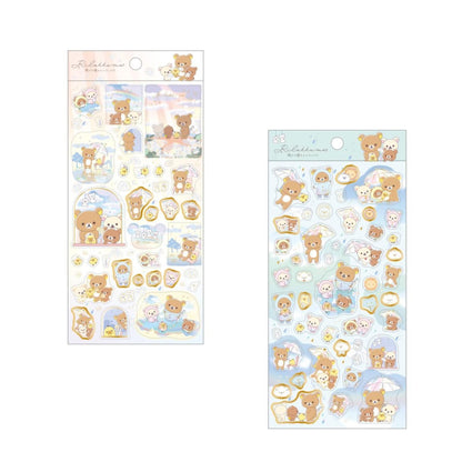 Rilakkuma｜Rainy Day to Sunny Gold Foil Clear Seal Sticke｜200×95mm approx.