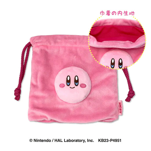 Kirby｜可爱捏捏巾着/束口袋/收纳袋｜约H18×W18×D3（cm）