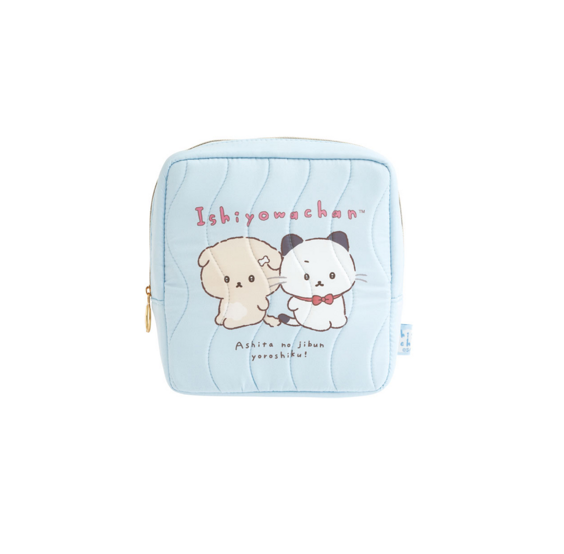 Ishiyowachan｜Square Cosmetic Pouch｜190×190×60mm approx.