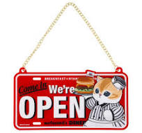Mofusand｜Diner Acrylic Door Plate (Leather Jacket Meow)｜H100 x W182mm approx.