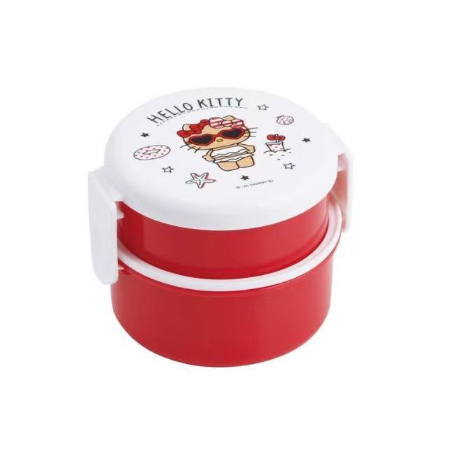 Sanrio｜hello kitty Sun-tanned Round 2-tier Lunch Box｜500ml