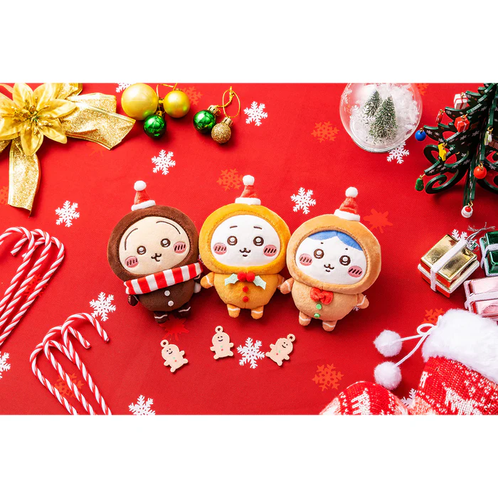 Chiikawa 吉伊卡哇|Plush Keychain 2024圣诞限定姜饼人系列毛绒挂件/包挂|约H140 x W90 x D55mm