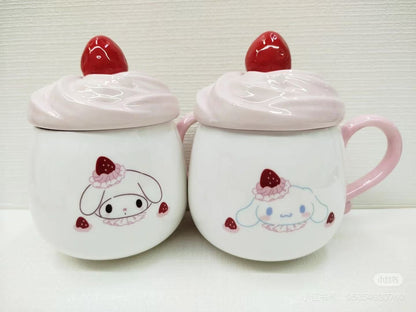 Sanrio｜Strawberry Whipped Cake 3D Porcelain Mug｜ 13.5×9×13.5cm approx.