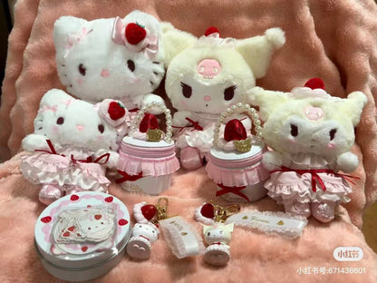 【limit 1】Sanrio｜Strawberry Whipped Cake Plush Toy &amp; Accessory Case Set