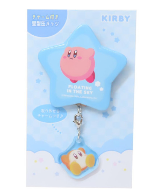 Kirby星之卡比｜ Can Badge - Kirby &amp; Waddle Dee 可爱角色吊饰星星徽章｜约60×110×5mm