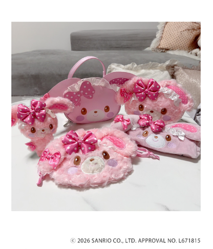 Sanrio｜GRL Characters Collaboration Curly Fur Head Dress Mascot Holder /Plush Keychain｜170x140x40mm approx.