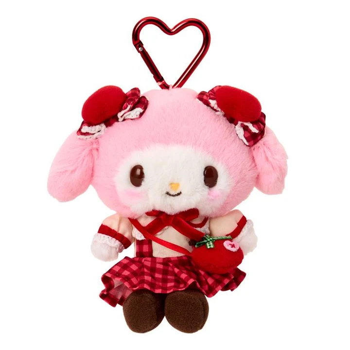 Sanrio｜Autumn Apple Gingham Red Mascot Holder /Plush Keychain｜11×9×14.5cm approx.
