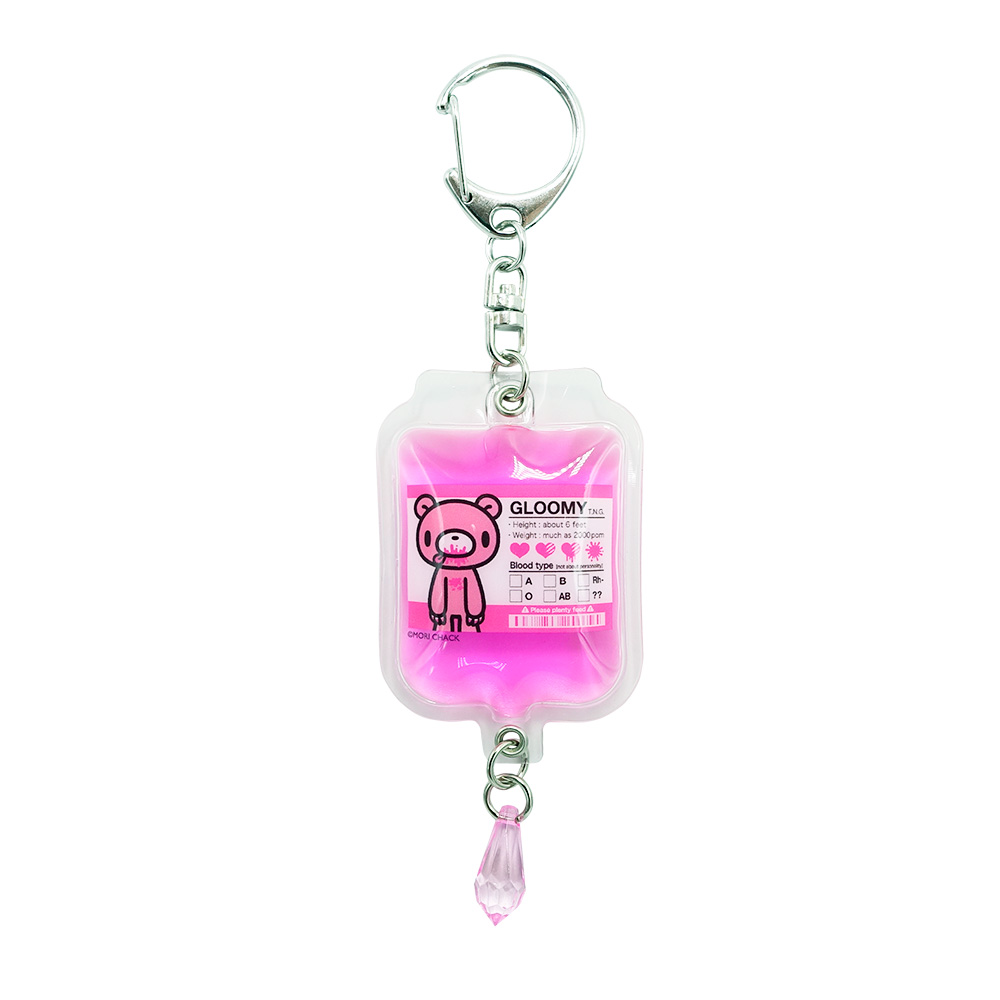 Gloomy Bear｜Blood Transfusion Pack Keychain/Keyring｜H13.5 × W5.4 × D0.9cm approx.
