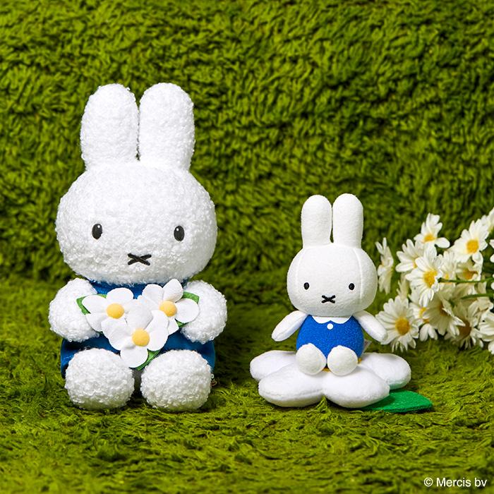 Miffy｜Blue Flower Mascot Holder /Plush Keychain｜11.5×11×9cm approx.