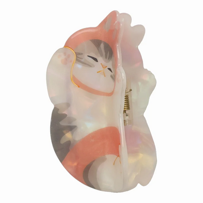 Mofusand｜Pearl Acrylic Hair Claw Clip - Cat｜H60 × W80 × D45mm approx.
