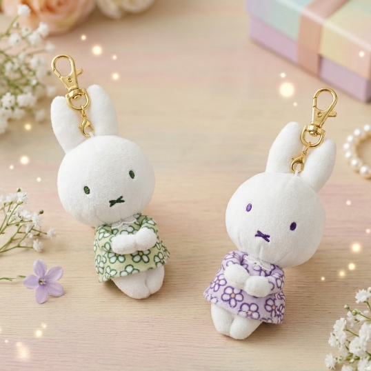 Miffy｜Flower Dress Mascot Holder /Plush Keychain