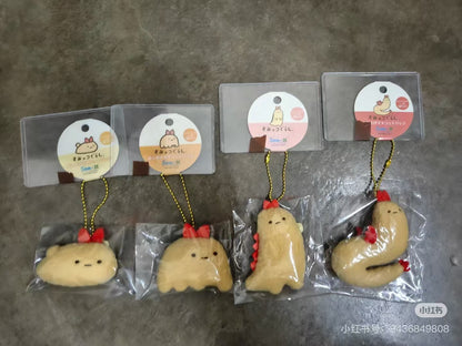 Sumikko gurashi｜What if Evolved Ebifurai no Shippo Fried Shrimp Tail Plush Badge With Ball Chain｜80×60×25mm approx.