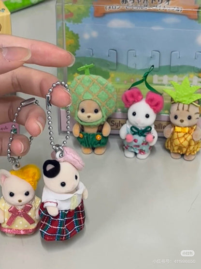 【limit 1】SylvanianFamilies｜Charcoal Cat Key Chain Sailor-style Uniform Calico Critters