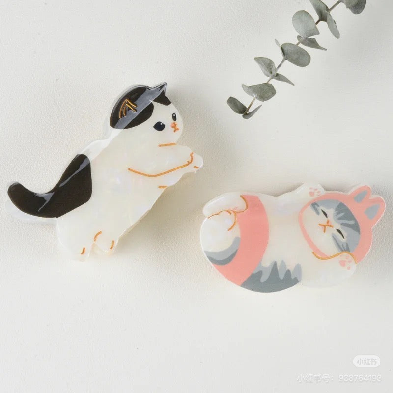 Mofusand｜Pearl Acrylic Hair Claw Clip - Cat｜H60 × W80 × D45mm approx.