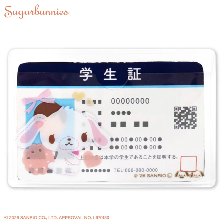 Sanrio｜Sugarbunnies Face-Concealing Student ID Case｜9.4cm x 6.2cm approx.