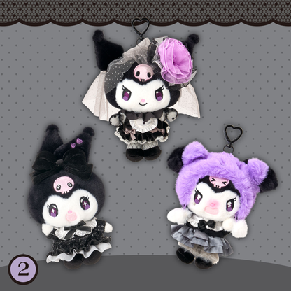 Sanrio｜Monochrome Fashion Series All Black Kuromi Mode Mascot Holder /Plush Keychain｜W16 x D8.5 x H16.5cm