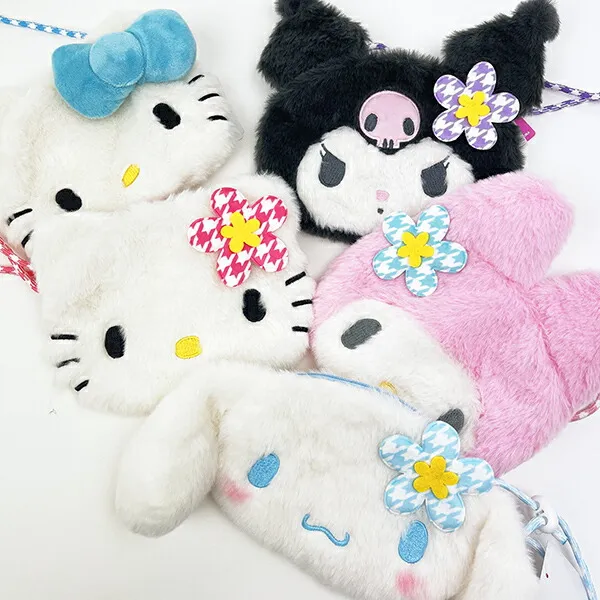 Sanrio｜My Melody Plush Sacoche Kaohana Shoulder Bag｜15cm x 20cm x 2cm approx.