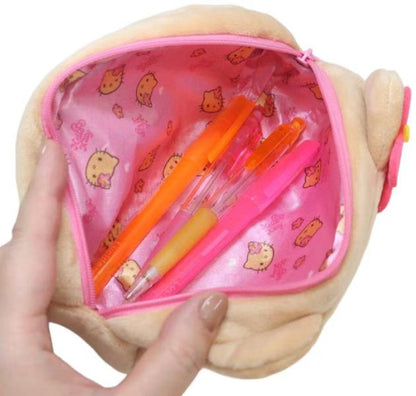 Hello kitty｜Face Y2K Tanned Fluffy Plush Pen Case｜200×130×40mm approx.