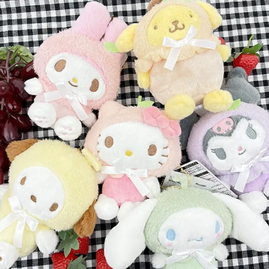 Sanrio｜astel Fruit Hat Mascot Holder /Plush Keychain｜12.5×21×6cm approx.