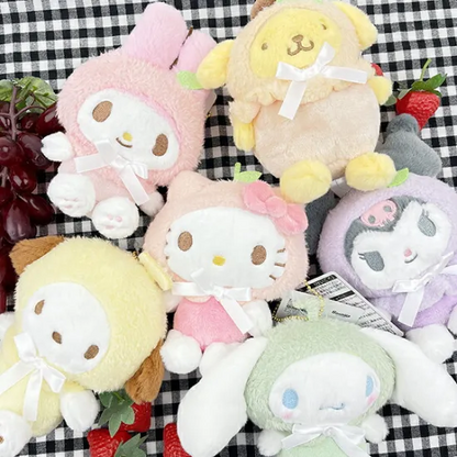 Sanrio｜astel Fruit Hat Mascot Holder /Plush Keychain｜12.5×21×6cm approx.