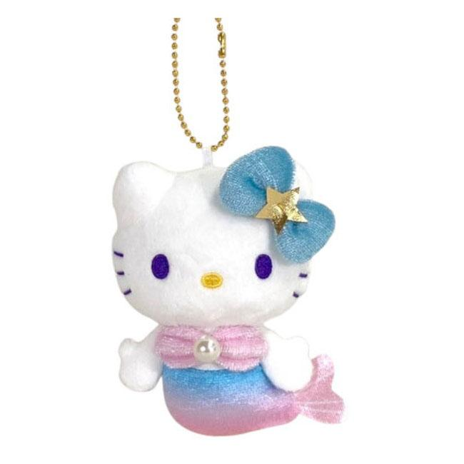 HelloKitty｜Sanrio 50th Anniversary Collection Mermaid Mascot Holder /Plush Keychain｜H10.5 x W8.5 x D4.5cm approx.