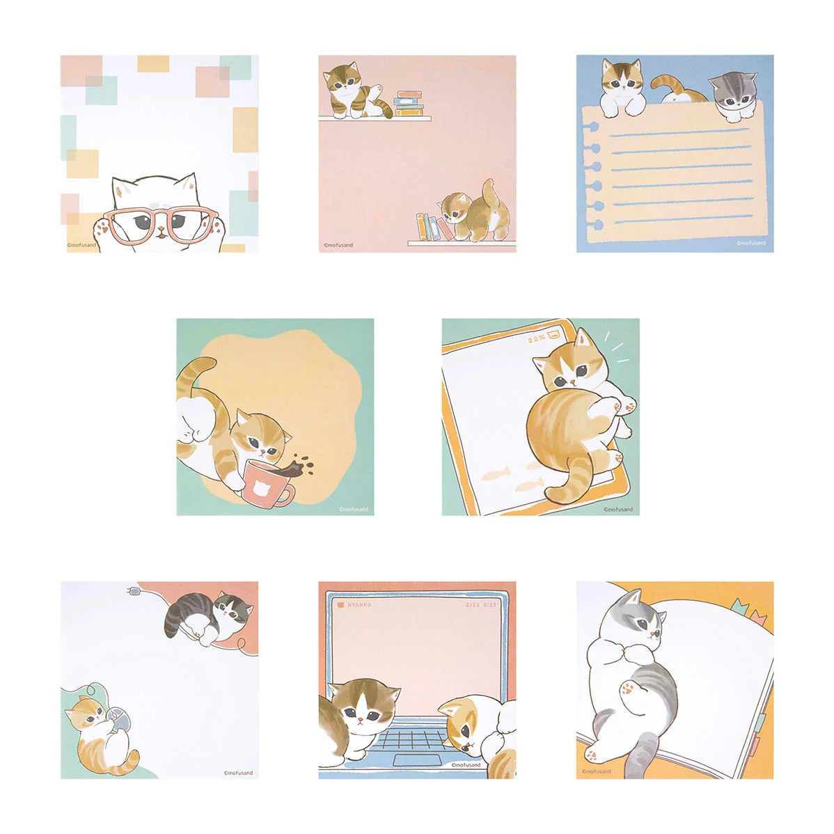 Mofusand｜Work Interruption Squad Nyanko Trading Square Sticky Notes mystery bag/blind box/All 8 types｜1pc
