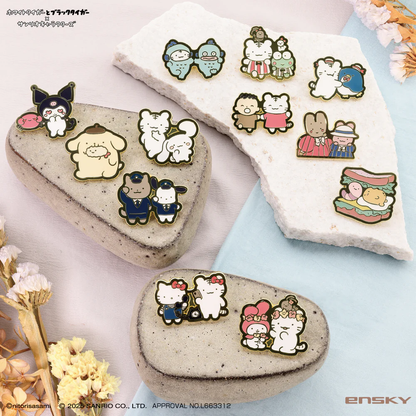 Sanrio｜White Tiger and Black Tiger Prawn  Character Badge Collection mystery bag/blind box/All 12 types｜1pcs