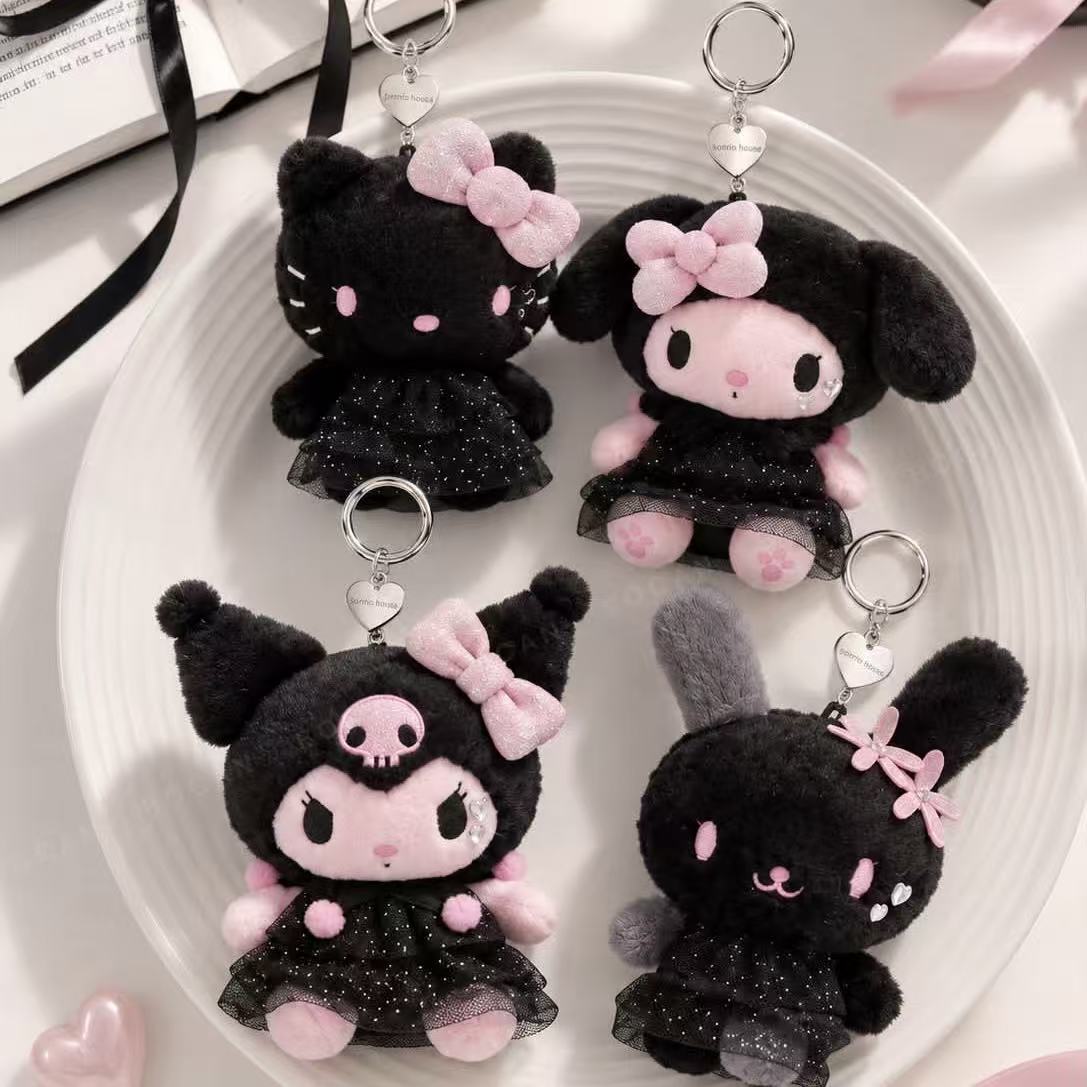 【limit 1】Sanrio｜PINK x BLACK Mascot Holder /Plush Keychain｜H8cm approx.