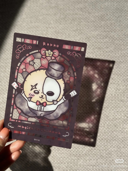 Chiikawa 吉伊卡哇｜Magical Chikawa Stained Glass Style Clear Card魔法少女系列彩色玻璃窗亚克力可爱角色透光卡片｜约H148×W100mm