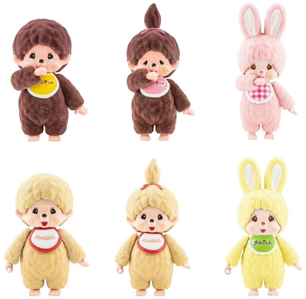 【limit 2】Monchhichi｜Flocked Mascot 4 mystery bag/blind box/All 6 types｜1pcs