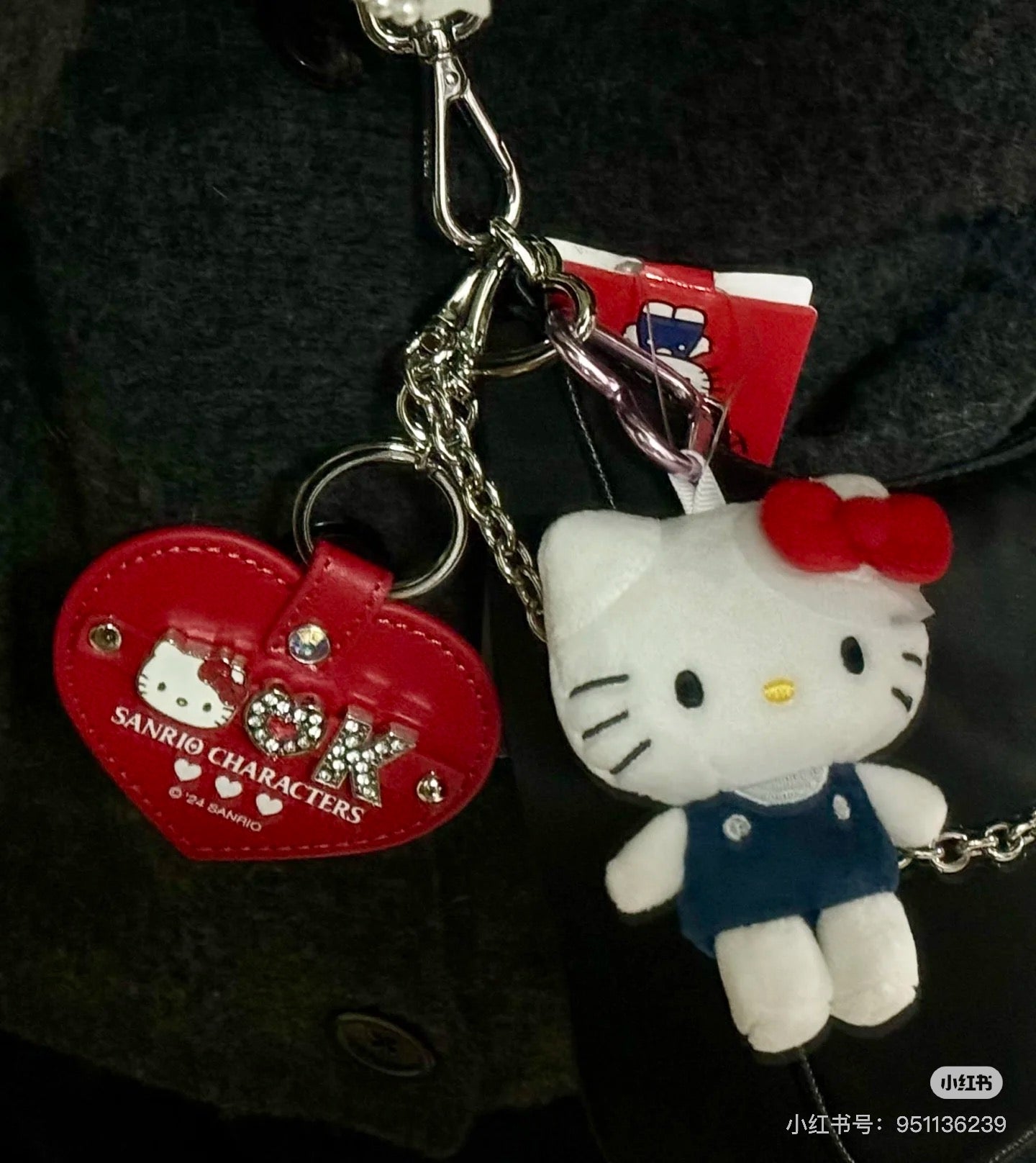 【limit 2】Sanrio三丽鸥｜Initial Heart Keychain偶像应援水钻字母DIY随心搭爱心钥匙扣/全8种｜1枚入