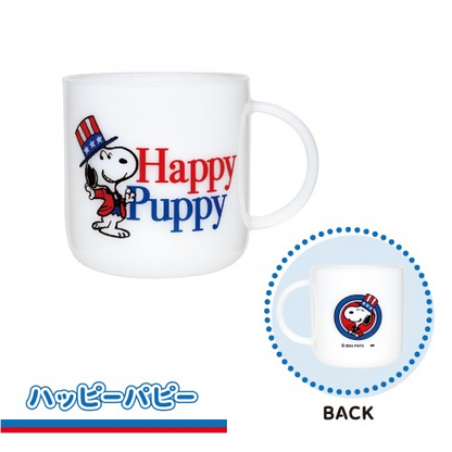 Snoopy史努比｜Peanuts glass mug /Friends Happy Puppy Rainbow快乐朋友彩虹大容量马克杯/水杯/咖啡杯/奶白玻璃质感｜440ml