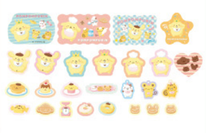 Sanrio｜Pompompurin 30th Anniversary POP UP Sweets Party sticker set｜26 Sheets