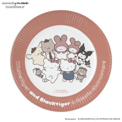 Sanrio｜White Tiger and Black Tiger Prawn Character Plastic Plates that Look Like Paper Plates｜170mm in diameter
