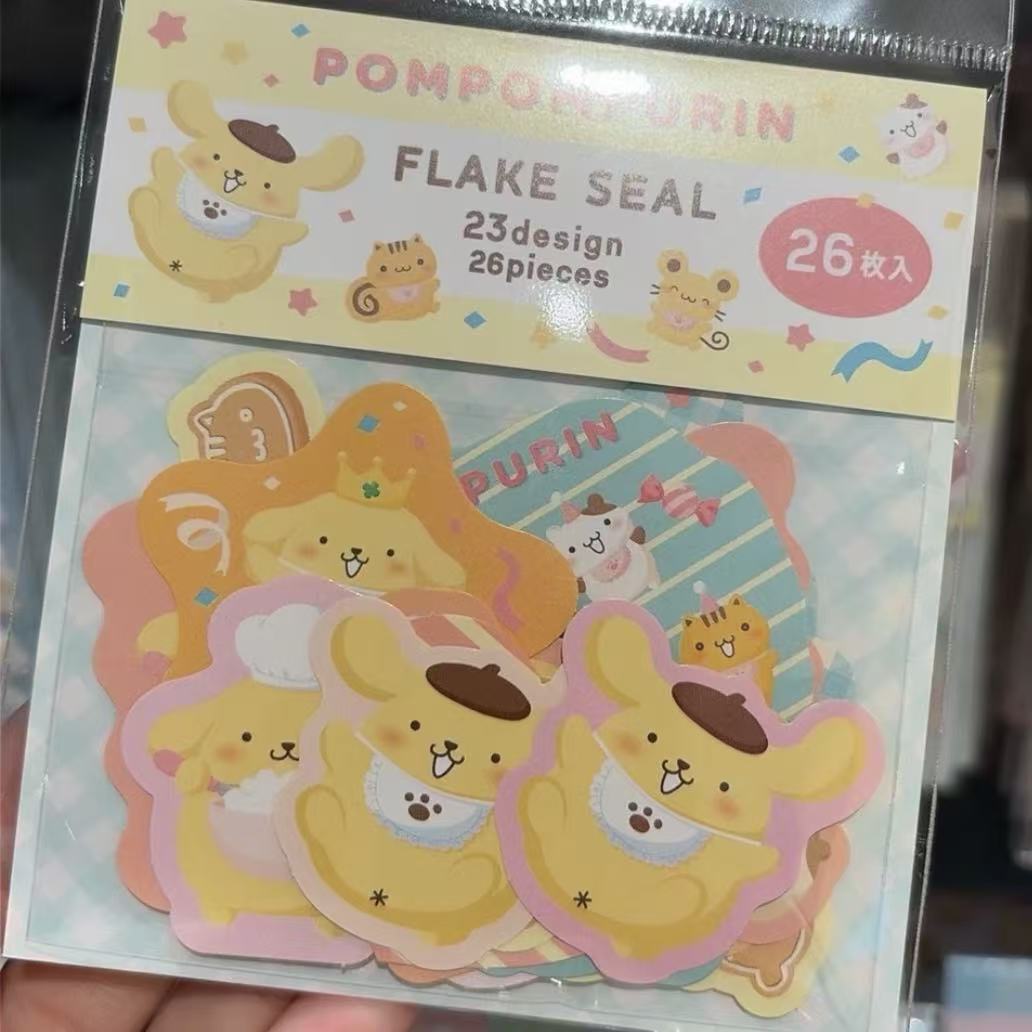 Sanrio｜Pompompurin 30th Anniversary POP UP Sweets Party sticker set｜26 Sheets