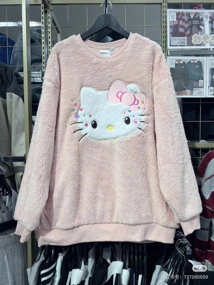 Sanrio三丽鸥｜avail联名 Hello Kitty凯蒂猫粉色超舒服毛茸茸睡衣