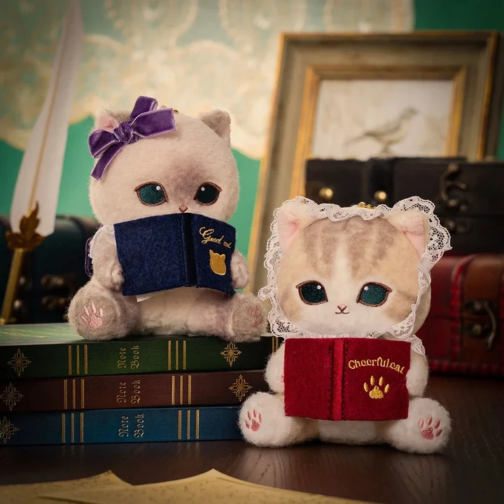 mofusand｜Nyantique Reading Mascot Holder /Plush Keychain｜120×100×110mm approx.