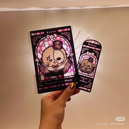 Chiikawa 吉伊卡哇｜Magical Chikawa Stained Glass Style Clear Card魔法少女系列彩色玻璃窗亚克力可爱角色透光卡片｜约H148×W100mm