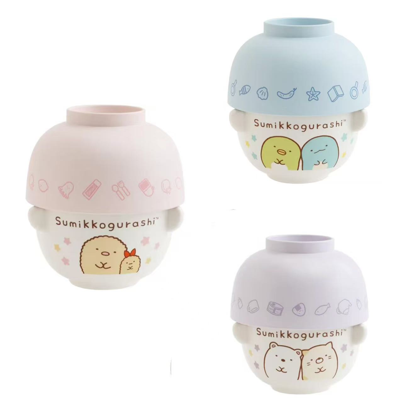 Sumikko gurashi｜Ceramic Tea Bowl &amp; Melamine Soup Bowl Set｜60×Φ90mm approx.