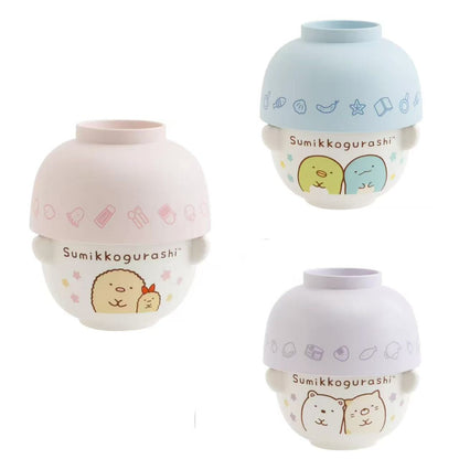 Sumikko gurashi｜Ceramic Tea Bowl &amp; Melamine Soup Bowl Set｜60×Φ90mm approx.