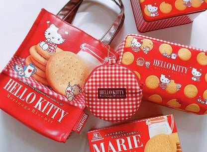 Sanrio三丽鸥｜Morinaga × Sanrio Collaboration Biscuit &amp; Pouch森永联名饼干+饼干造型零钱包挂件/正反面都可爱｜约幅11×奥行4×高さ11cm【25.07】