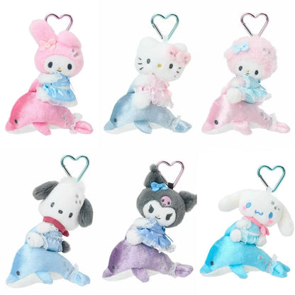 Sanrio｜Shiny Dolphin Characters Mascot Holder /Plush Keychain｜12×6×14cm approx.