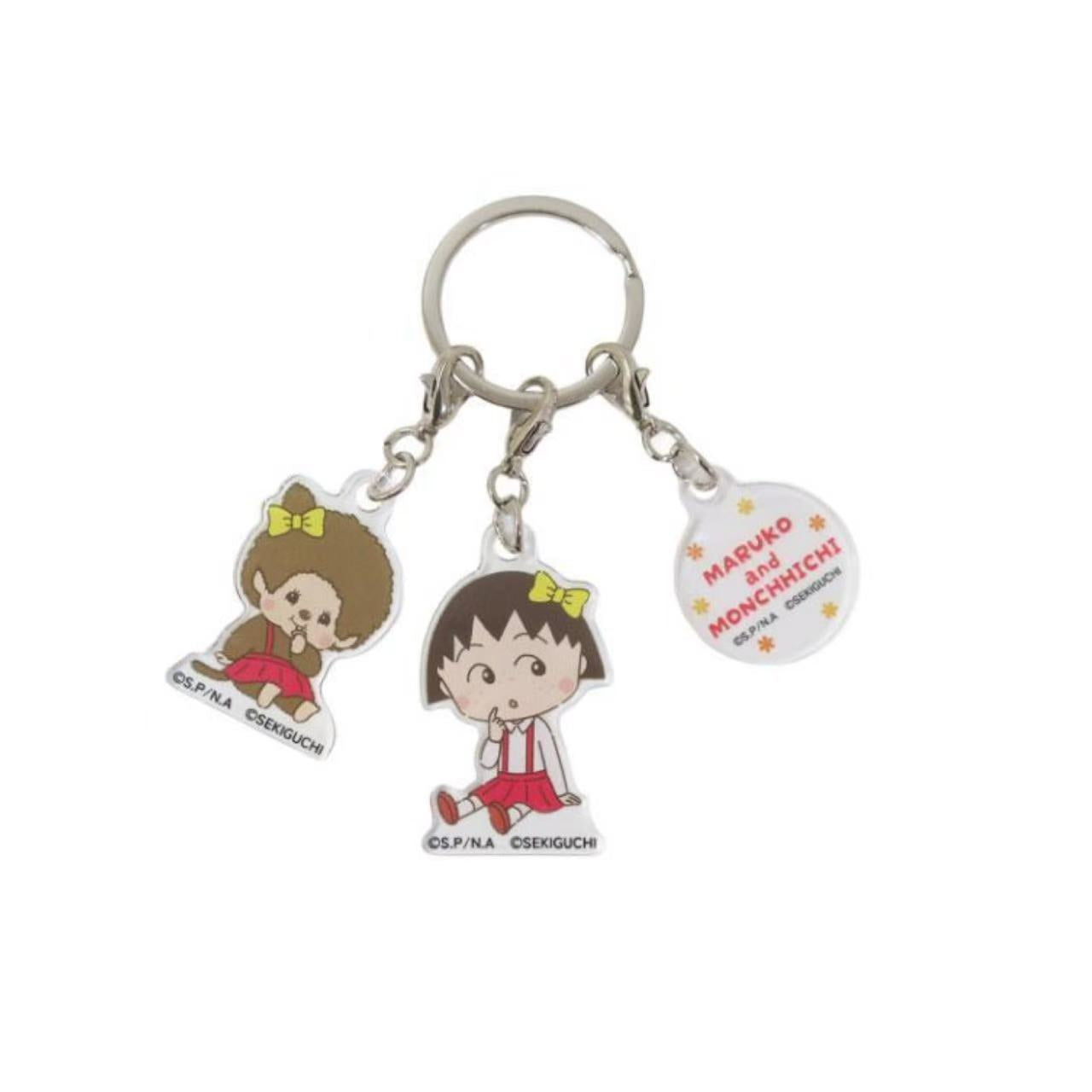 Monchhichi｜Chibi Maruko-chan 3-piece Acrylic Keyring Set｜25 x 44 mm approx.