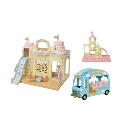 【限时折扣】SylvanianFamilies森贝儿家族｜Baby Castle Nursery gift set-Milk Rabbit-Poodle Baby Milo彩虹城堡幼儿园+牛奶兔+贵宾犬宝宝套组/玩具/过家家5670