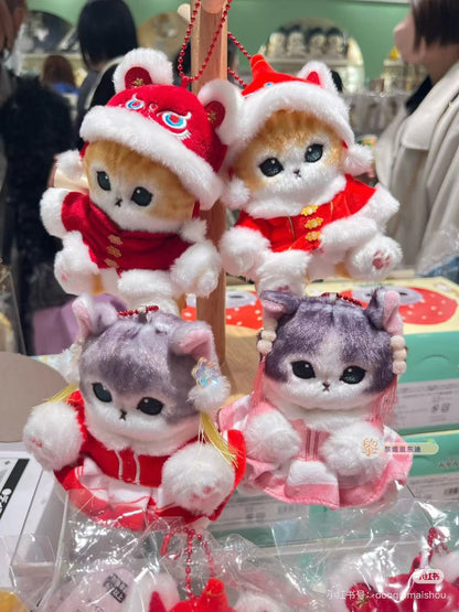 【limit 1】Mofusand｜Chainya Clothing Nyan Mascot鲨鱼猫中国新年限定吉祥服装坐姿毛绒玩偶挂件/包挂｜约H135 x W120 x D100mm